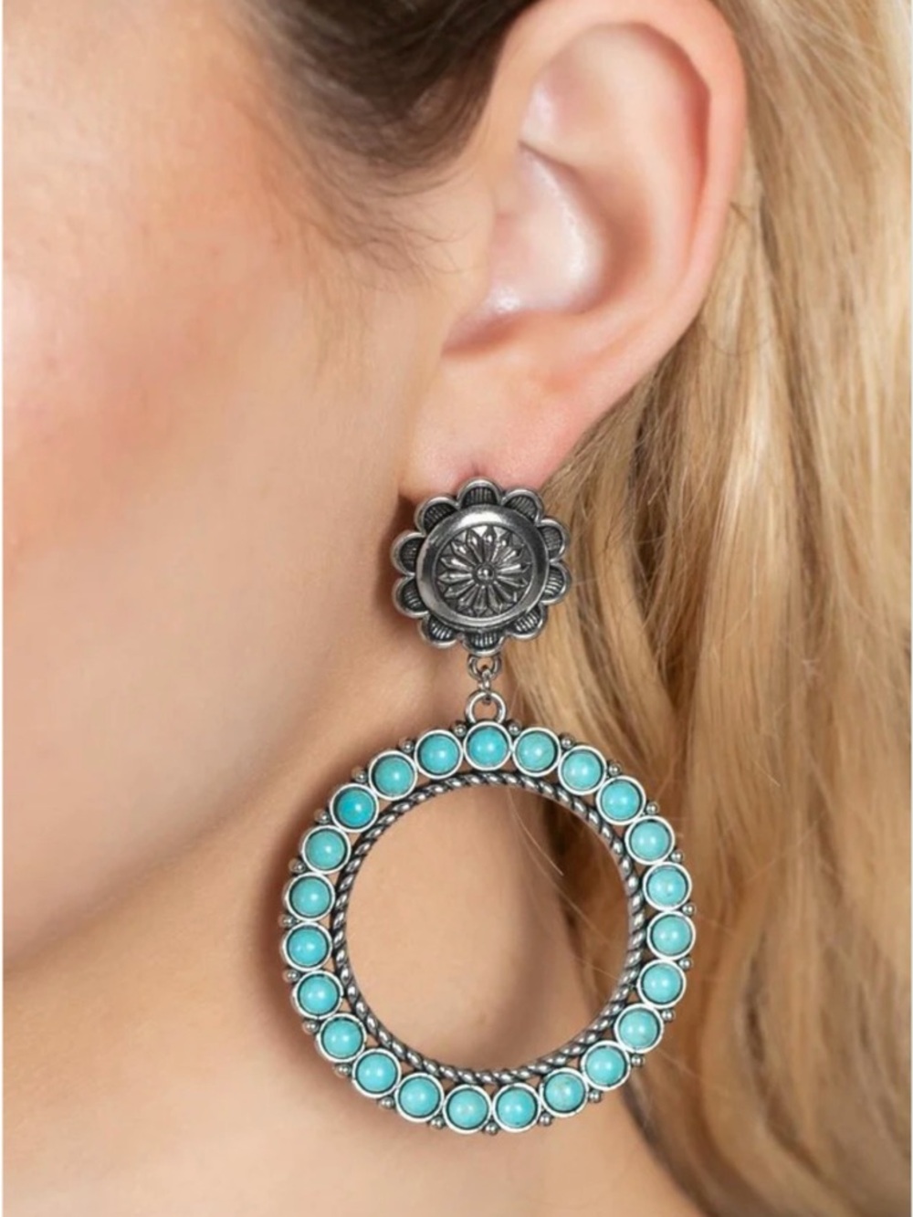 Paparazzi Earring ~ Playfully Prairie - Blue